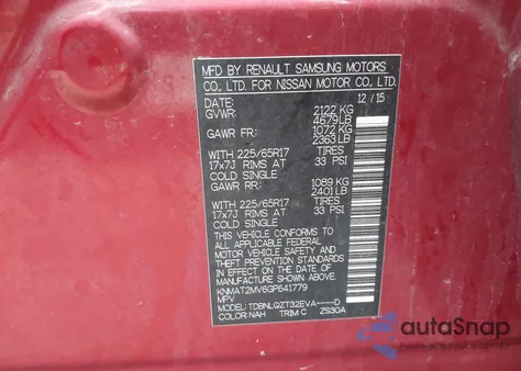 2016 Nissan Rogue Sv из США, поврежденный, VIN KNMAT2MV6GP641779